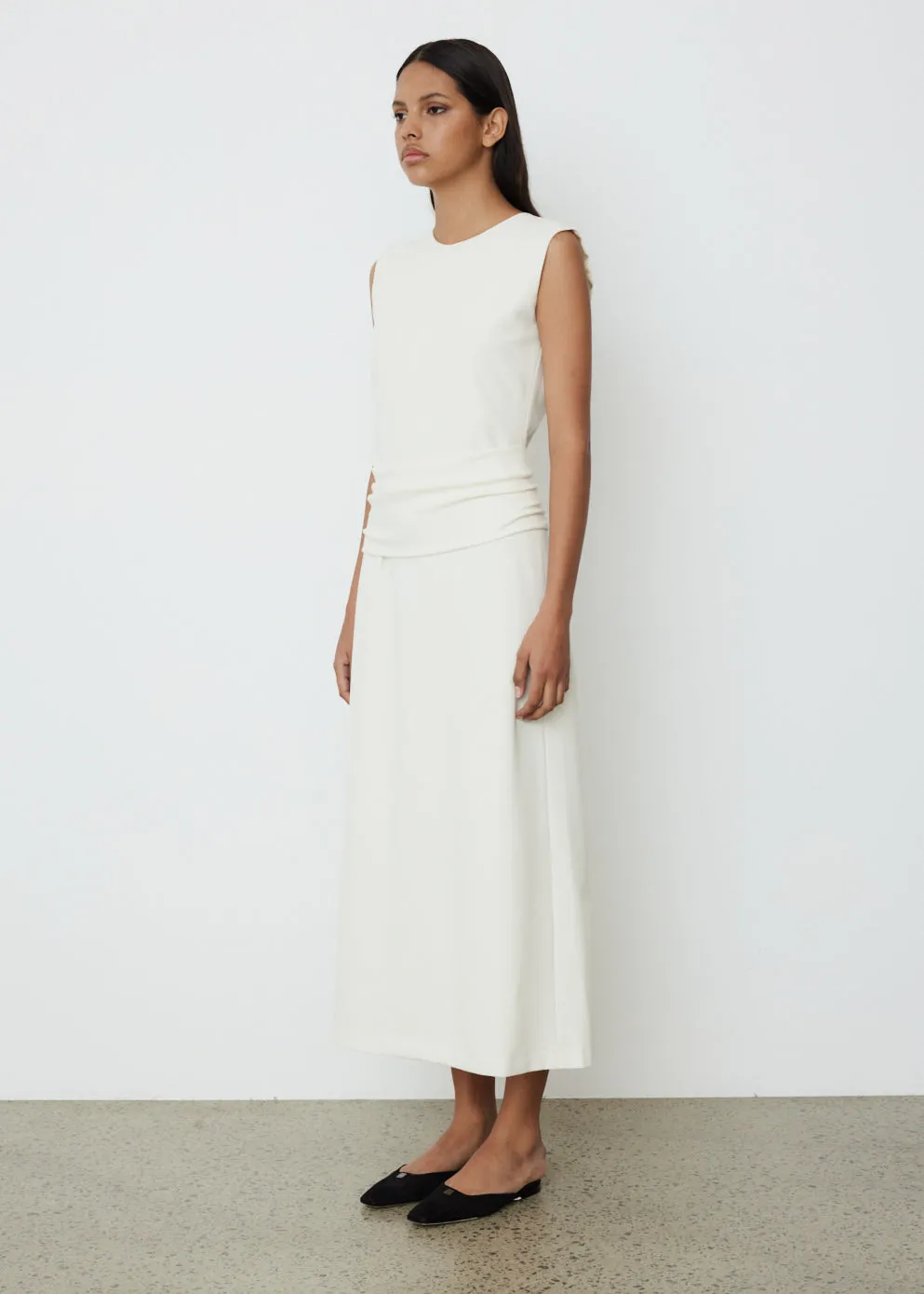 Wool Crepe Band Dress