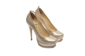 Yves Saint Laurent - Beige Patent Platform Pump - IT 38 1/2